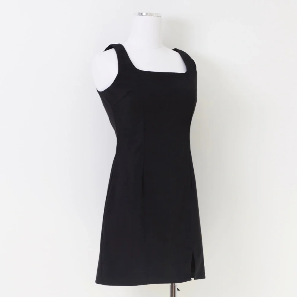 90's Vintage Square Neck Front Slit Mini - Picture 1 of 5